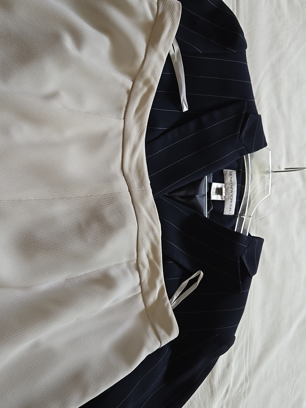 Jones New York Navy Pinstripe Double-Breasted Jacket and Pant - Picture 8 of 9